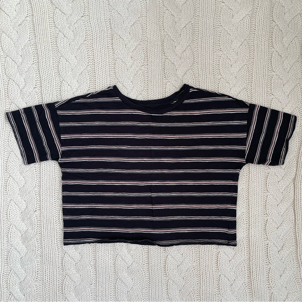 ⚡️3 for $20⚡️American Eagle Cropped Striped Boxy T-Shirt